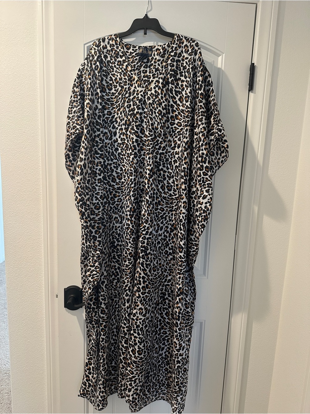 Vintage Bella Maya Leopard Print Kaftan Dress - One Size